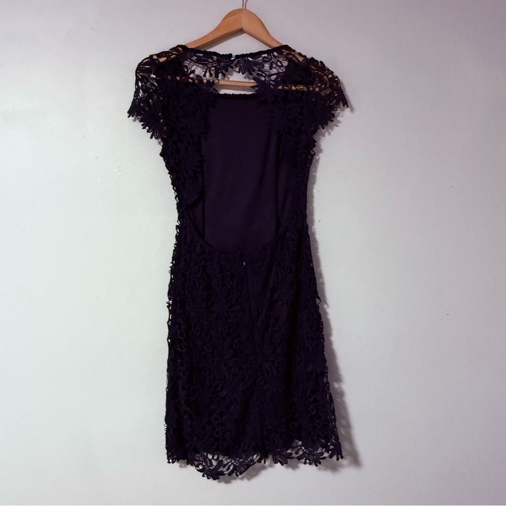 Lulus Romance Language Backless Navy Lace Bodycon Cocktail Party Dress Size M - Picture 5 of 11
